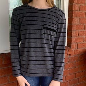 Umgee Striped Top with Cross Back Detail